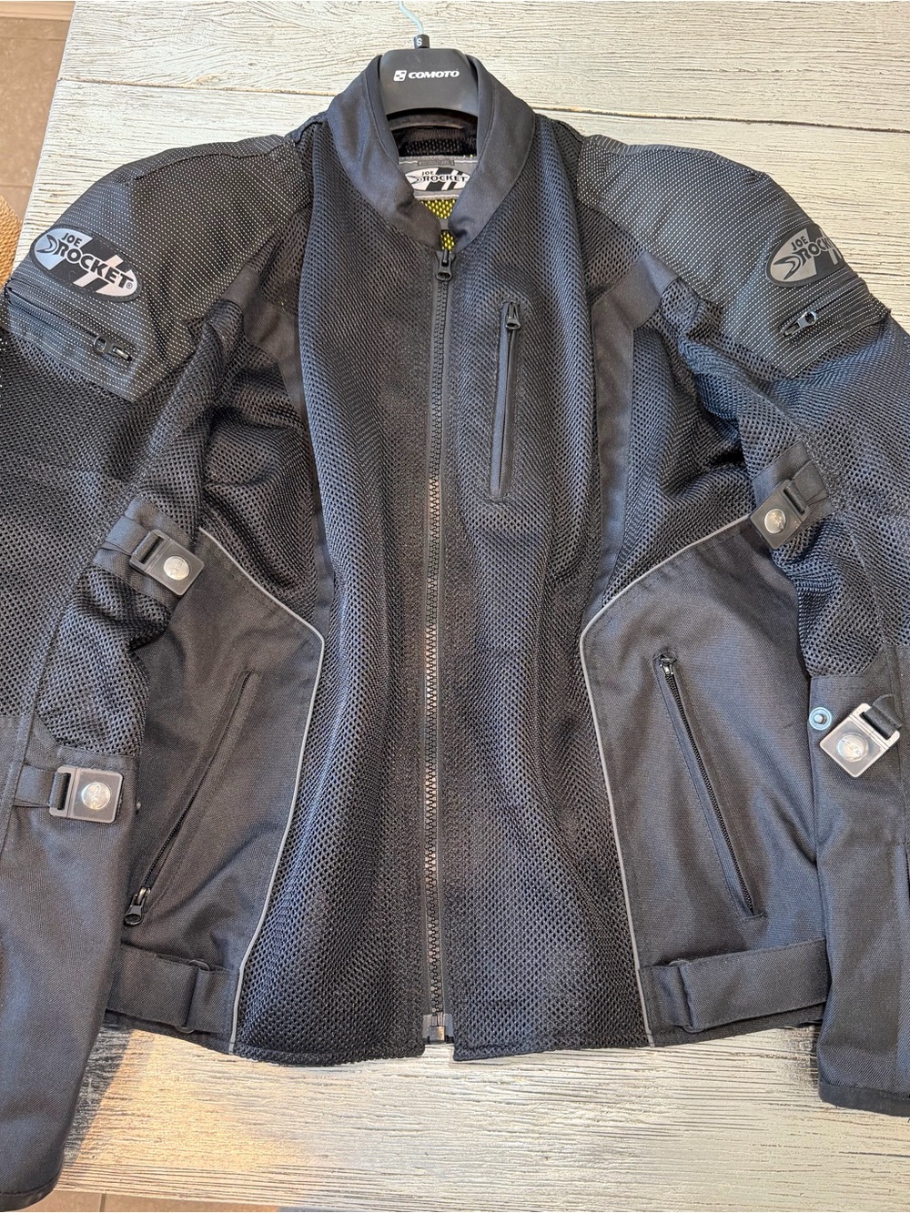Joe Rocket Black Men's Mesh Motorcycle Jacket with Reflective Trim